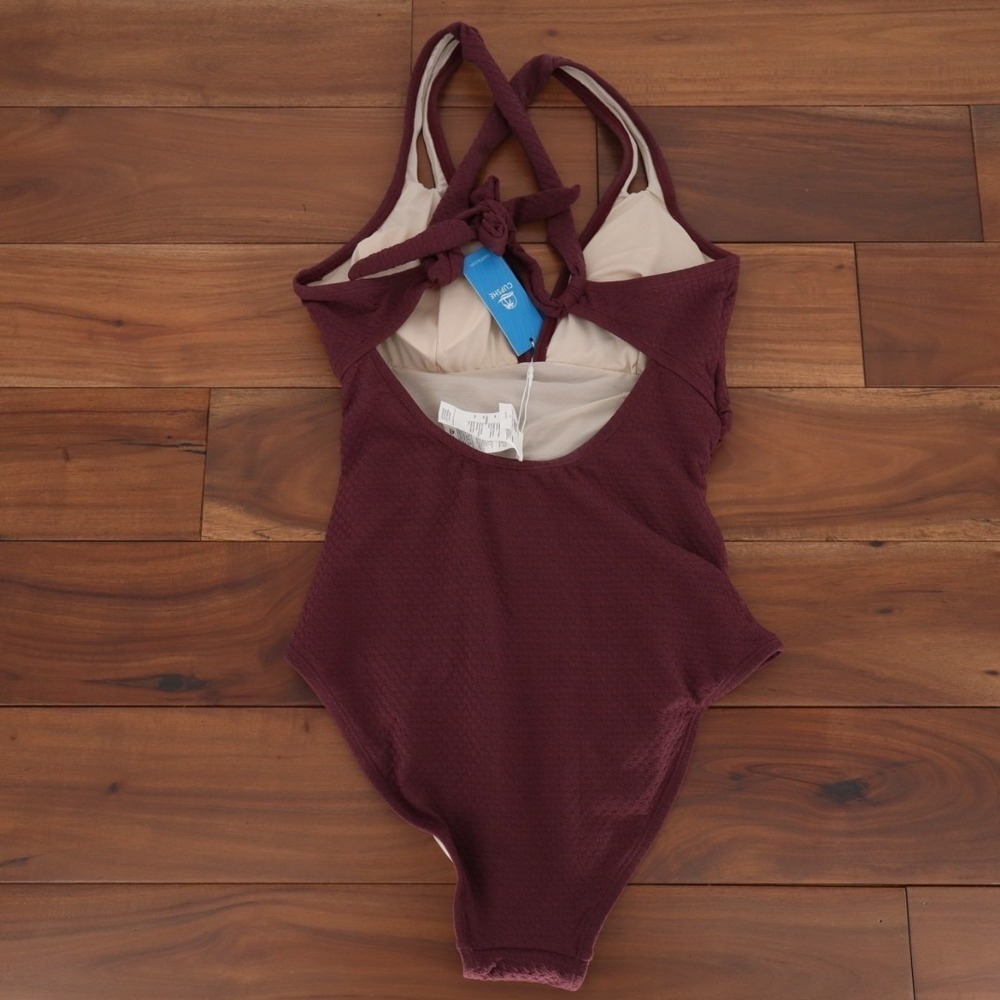Cupshe Plum Plunging Tummy Control One Piece Swimsuit Womens M‎ Purple Stretch - Picture 9 of 11